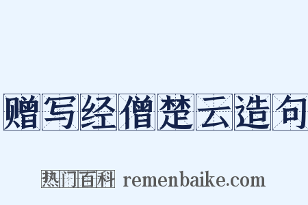赠写经僧楚云造句是什么意思的图片
